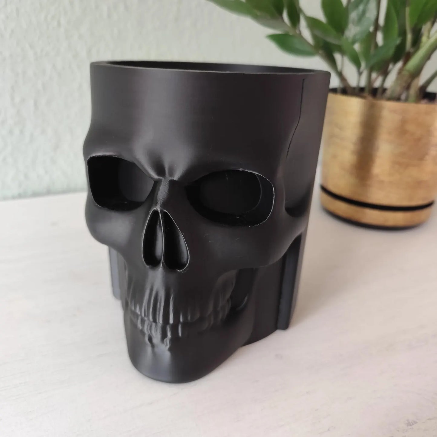 Suport și răcitor pentru sticle de whisky cu craniu – Decor de bar gotic (imprimat 3D)